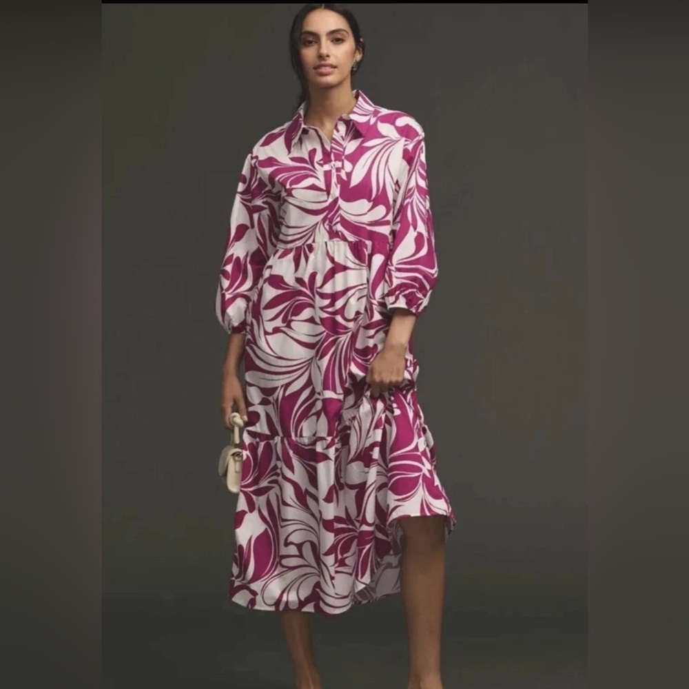 Maeve x Anthropologie | The Bettina Tiered Shirt Dress